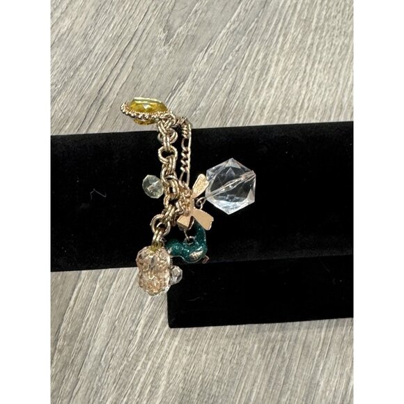 Betsey Johnson Jewelry - Betsey Johnson Charm Bracelet Bird Star Ribbon Beads LF11